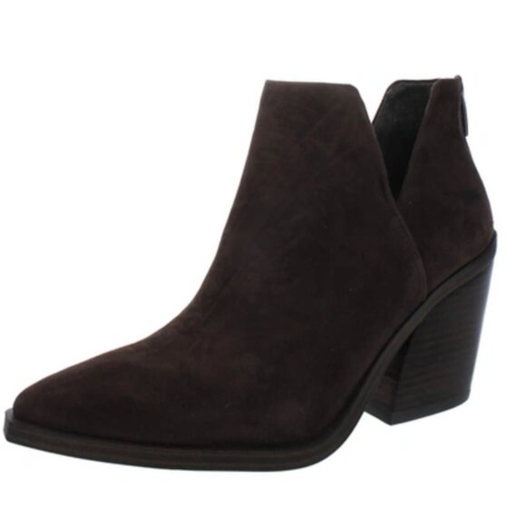 Vince Camuto Gigietta Suede Back Zip Chelsea Booties Brown 7- NWOB - Picture 8 of 8